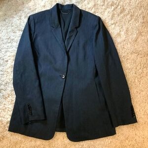 Elie Tahari Blue 14 Single Button Blazer Classic Essential Minimalist Normcore